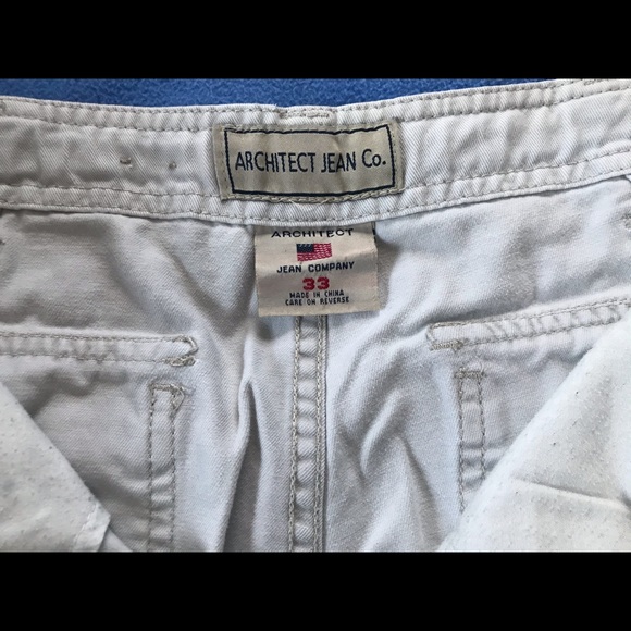 Vintage Architect Jean Men’s Cargo Shorts Tan-33W - Picture 3 of 4